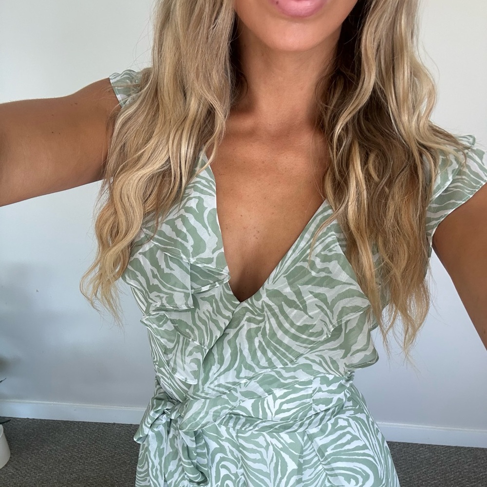 Lulus Zebra Green Jumpsuit